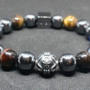 Kamea Blk Label Kala Koa 10mm Bracelet Tiger Eyes